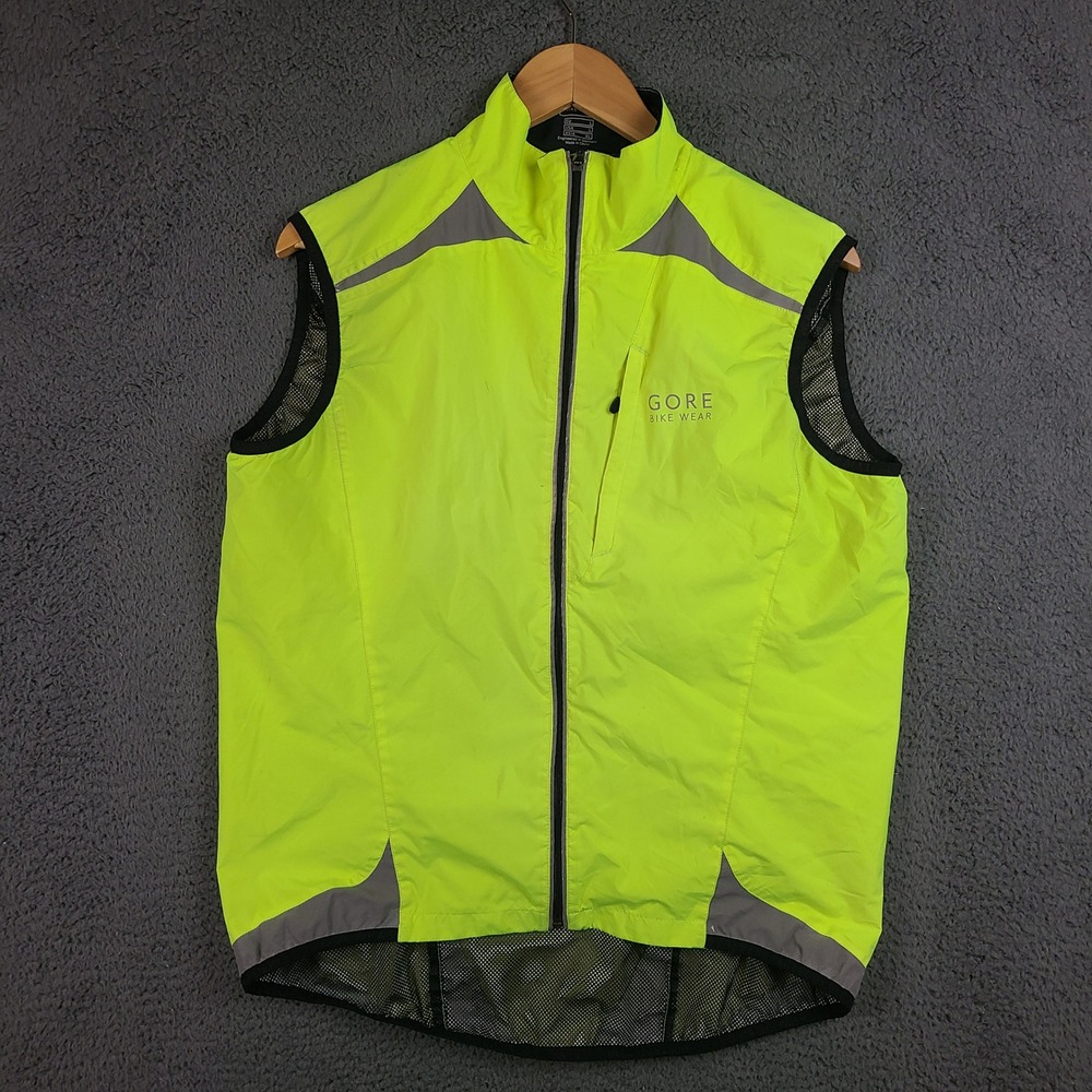 Gore Bike Wear Windstopper Active Shell Cycling Vest Neon Yellow Mens Large